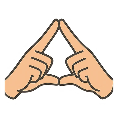 flat toon style two hands doing a pyramid gesture with their fingers sticker