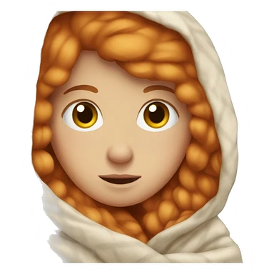 Cozy ginger girl in blanket sticker