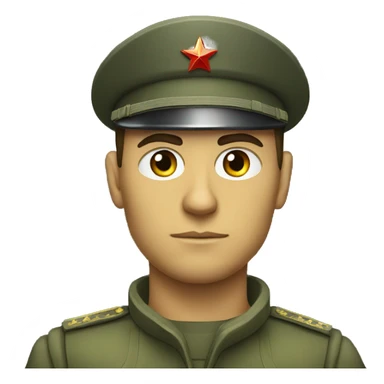 ussr soldier serious with takes sticker