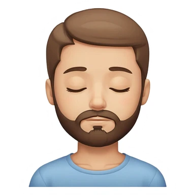 bearded boy in closed eyes sticker