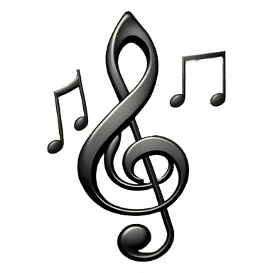 Cinematic Realistic Music Notes, crisp black ink on vintage sheet music, slightly curled edges, soft candlelight casting subtle shadows, glowing with an artistic and nostalgic charm. sticker