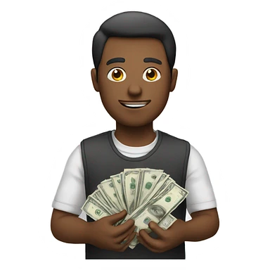 Person with money on their hands sticker