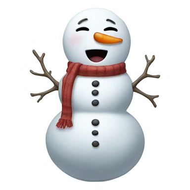 The snowman mixed with the crying emoji sticker