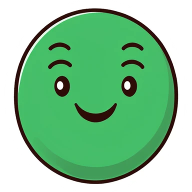 Elegant, refined Maya-inspired smiling face emoji, simple clean lines, geometric but beautiful, dark green on white sticker