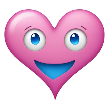 blue and pink heart  sticker