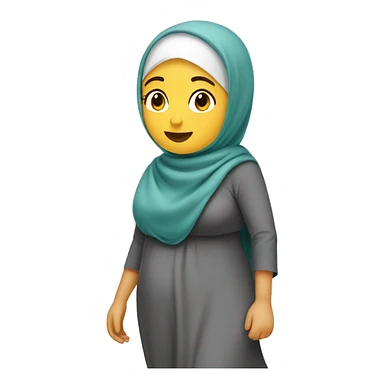 hijab running chubby with vacation mode sticker