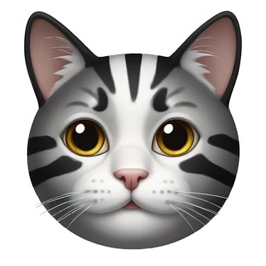 Black white striped cat sticker
