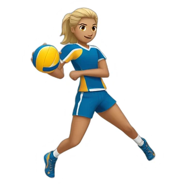 Smash volleyball side view sticker
