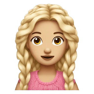 girl with yarn pink blond sticker