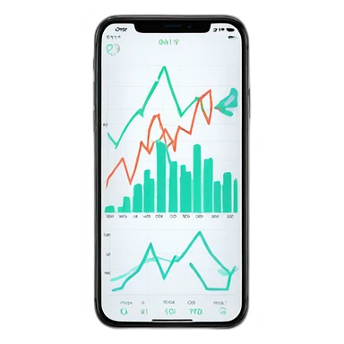 market graph on phone sticker
