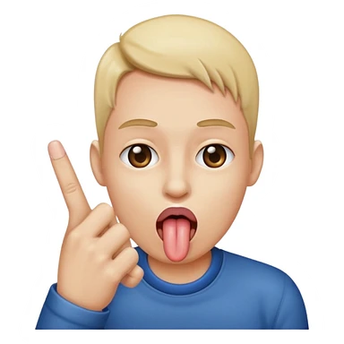 Middle finger with tongue sticking out sided eyeing sticker