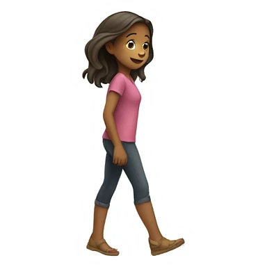 A girl leaving out of a door sticker