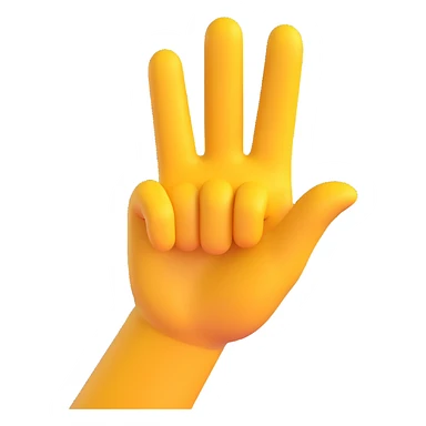 hand gesture representing the 'DEAL' hand sign, fingers forming the letters D, E, A, L, 3D emoji style sticker