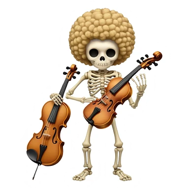 Brook skeleton musician with afro and violin, One Piece sticker