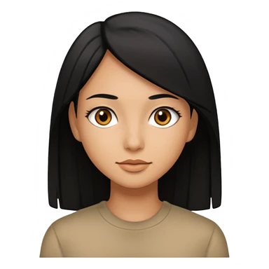 Mujer trigueña ojos café claro y cabello liso negro sticker