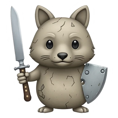 ancient animal with knife sticker