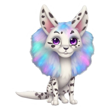 Cute Kawaii Epic Ethereal Sparkly Colorful Sergal-Serval-Vernid full body sticker