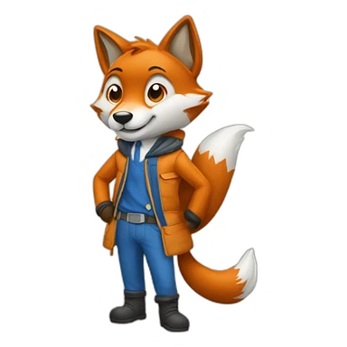 Un renard qui fais du sket sticker