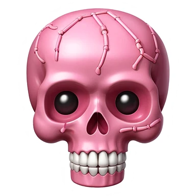 kawaii skull EMOJI made of SPAM MEAT sticker