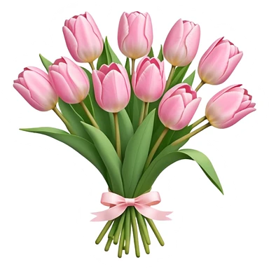 light pink tulip bouquet  sticker