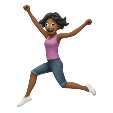 Woman jumping  sticker