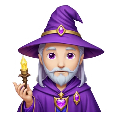 wizard fantasy purple heart sticker