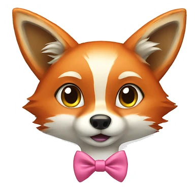 female fox with pink bow tie sticker