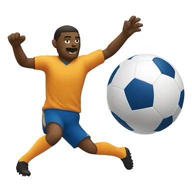 footballer shooting a ball sticker
