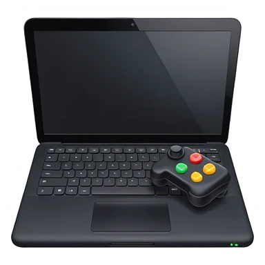 a laptop with conroler sticker