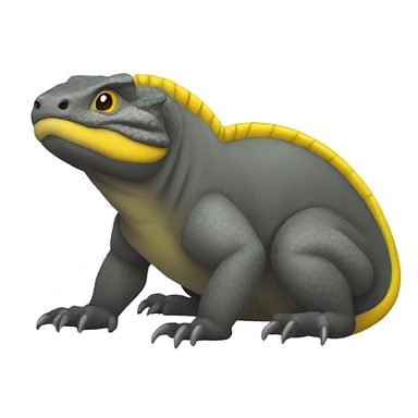 Komodo dragon dark grey and yellow  sticker