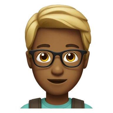 young man with glasses sticker