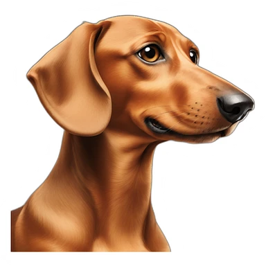 Dog head reality dachshund Looks to the left side sticker
