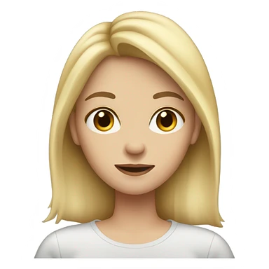 Blonde girl, brown hair, light eyes, smoking sticker