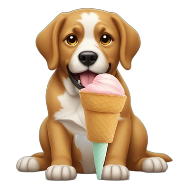 dog-eating-icecream sticker