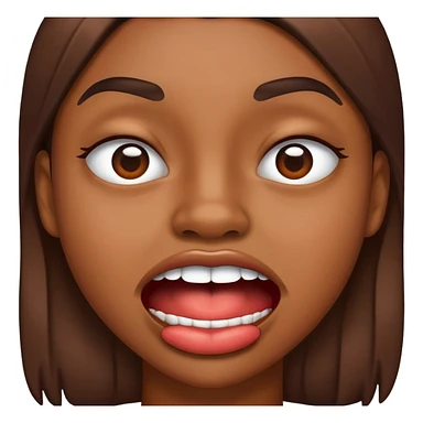 bitting you lip face  sticker