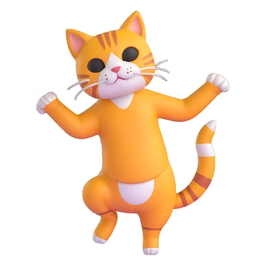 cat performing capoeira move sticker