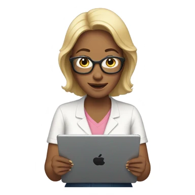 Mom typing on ipdad sticker