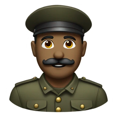 Soldier with mustache sticker