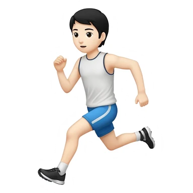 person-running-white-not black-black hair-outline sticker