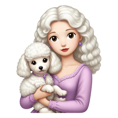 Princess holding a poodle sticker