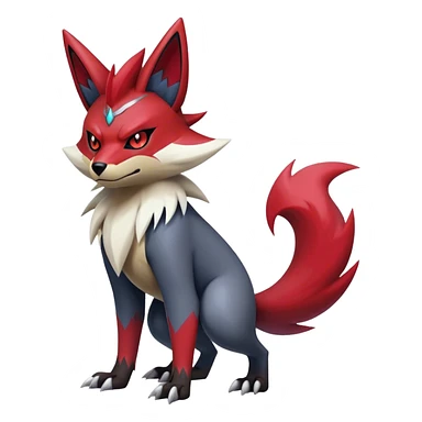 Epic Shiny Cool Edgy Badass Zangoose-Zorua-Zoroark-Pokemon-fakemon-hybrid-animal Full Body  sticker
