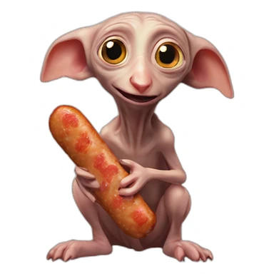 Dobby eating sausage sticker