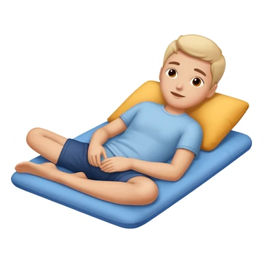 human laying down sticker