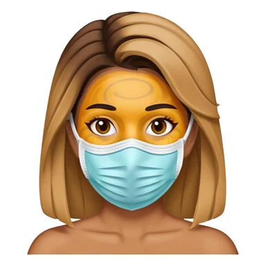 Mujer con mascarilla  sticker