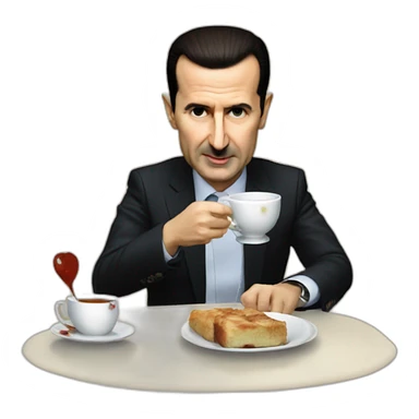 Bashar al-Assad drinks tea sticker