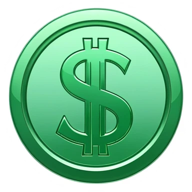 Money symbol with green outline sticker