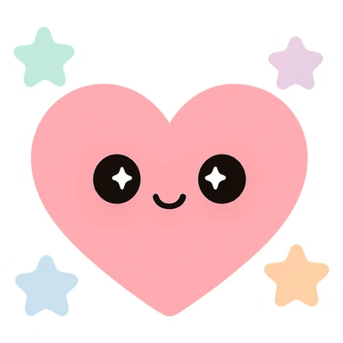 pink heart with stars around it sticker