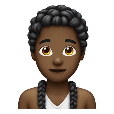 Black boy with braids sticker