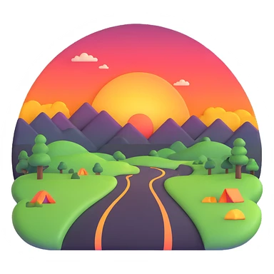 beautiful sunset landscape sticker
