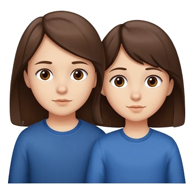 Little sister and brother (brunette) sticker